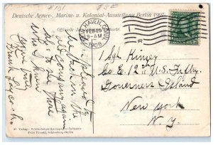 1907 Germany Army Navy Colonial House Berlin Germany Cannon Postcard