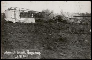 Germany WWI Crash Downed Enemy Airplane Battlefield  RPPC 65319