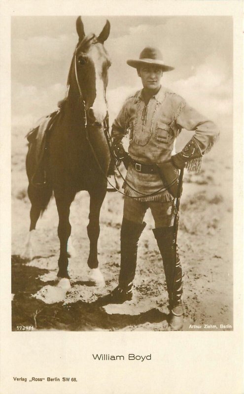 Postcard RPPC William Boyd Silent movie star cowboy actor 1920s 1721/1 23-1318