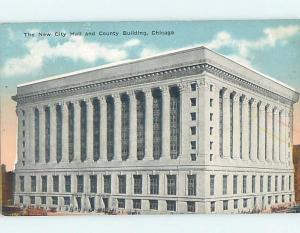 Unused Divided-Back NEWLY BUILT CITY HALL Chicago Illinois IL ho0126