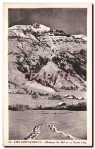 Old Postcard Les Contamines ski fields and Mont Joly