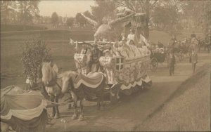 Hartford Area? From Connecticut Group Parade Float c1910 Real Photo Postcard #1