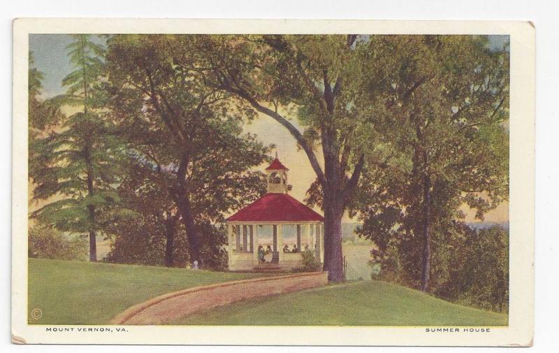 Mount Vernon VA Summer House ca 1925 Postcard