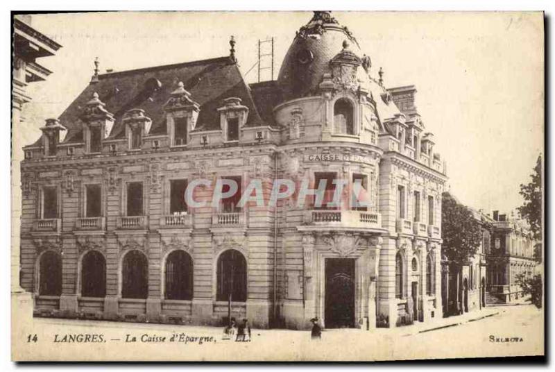 Old Postcard Bank Caisse d & # 39Epargne Langres