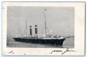 c1905 SS Steamer Ship Philadelphia FBD Stuart Posted Antique Postcard