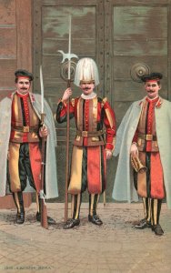 Vintage Postcard E. Richter Roma Guards In Uniform Armed Men Rome Italy