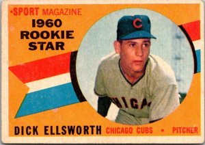 1960 Topps Baseball Card Dick Ellsworth Chicago Cubs sk10511