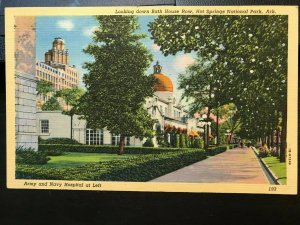 Vintage Postcard 1941 Bath House Row Hot Springs National Park Arkansas 