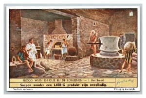 Vintage Liebig Trade Card - Dutch - Complete Set of 6 - Roman Empire Food Making