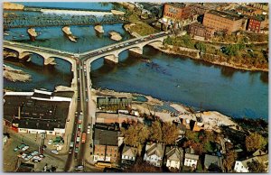 Zanesville Ohio OH, Downtown, Famous Shape, Y-Bridge City, Vintage Postcard