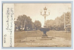 C.1910 Public Square Fountain Plymouth Ohio Real Photo RPPC Postcard P165
