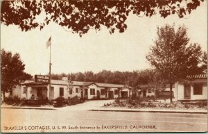 Travelers Cottages Motel Bakersfield California CA UNP 1930s-1940s DB Postcard