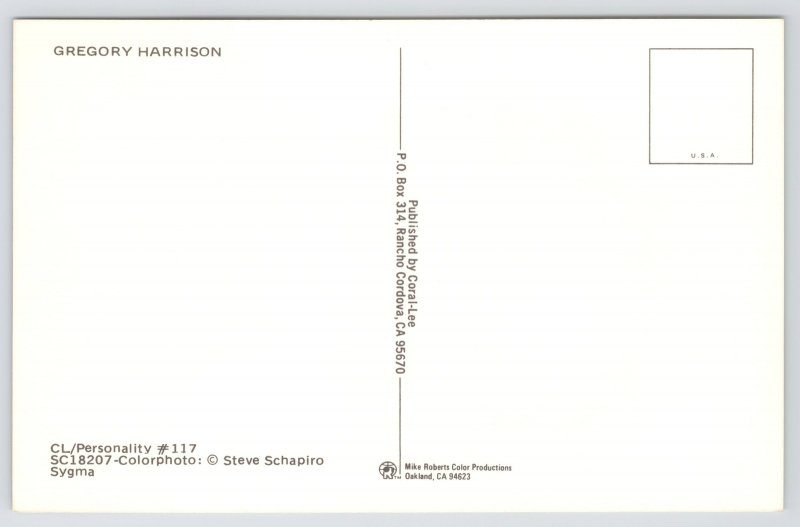 Famous People~Gregory Harrison~1970s Postcard