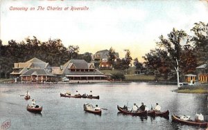 Canoeing on the Charles at Riverside Boston, Massachusetts