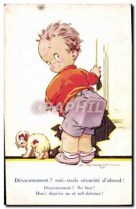 Old Postcard Fantasy Illustrator Child Dog Tempest Disarmament