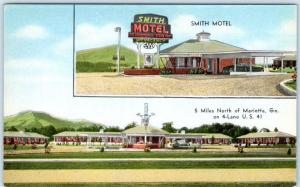 MARIETTA, Georgia  GA   Roadside  SMITH MOTEL  ca 1950s-60s   Postcard