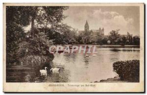 Old Postcard Odenkirchen Teichanlage am Bad Hotel