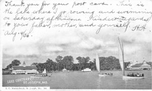 Postcard 1906 Missouri St, Joseph Lake Contrary Mannschrect undivided MO24-2654