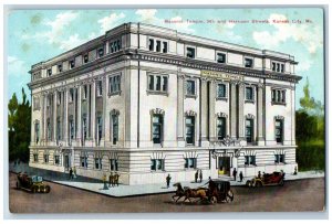 Kansas City Missouri MO Postcard Masonic Temple Harrison Streets c1910 Vintage