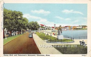 Stacey Boulevard and Fisherman's Monument - Gloucester, Massachusetts MA  