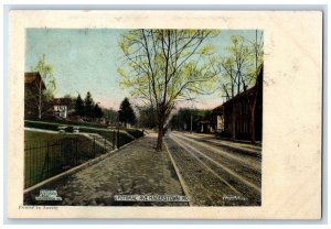 c1905 Potomac Ave Street Fence House Exterior Road Hagerstown Maryland Postcard