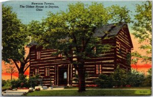 Dayton Ohio OH, 1952 Newcom Tavern, The Oldest House, Cabin, Vintage Postcard