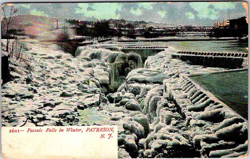 Postcard BRIDGE SCENE Paterson New Jersey NJ AN3042