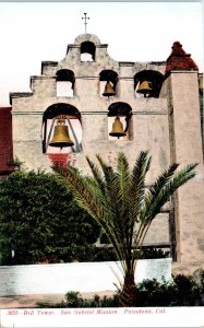 1900s Bell Tower San Gabriel Mission Pasadena California Postcard