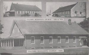 Postcard Salford Mennonite Church Harleysville PA