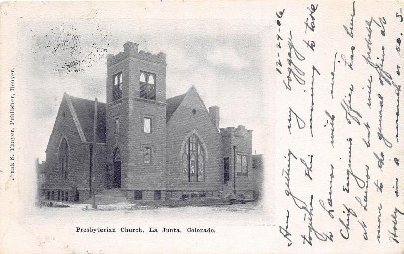 C64/ La Junta Colorado Co Postcard c1910 Presbyterian Church Building