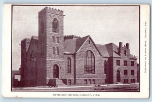 Calgary Alberta Canada Postcard Methodist Church c1910 Antique Unposted