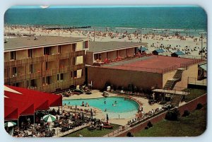 c1965 Atlantic City New Jersey NJ Postcard Marlborough Blenheim Pool Cafe Wing
