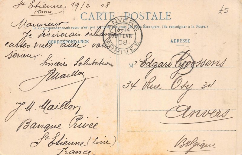 France 1908 St Etienne Puits Chatelus Industrial postcard B849