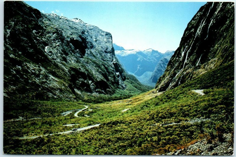 Road to Milford Sound, Cleddau Valley, from Homer Tunnel, Southland, New Zealand 