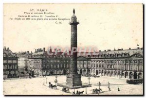 Old Postcard Paris Place and Vendome Column