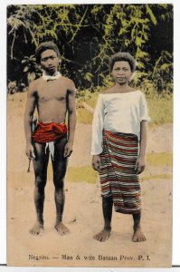 Negrito -- Man & Wife Bataan Prov. P. I. - Postcard