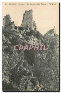 Old Postcard Crozant Creuse and the Castle Ruins