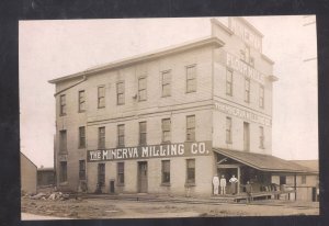 REAL PHOTO MINERVA OHIO MILLING COMPANY FACTORY VINTAGE POSTCARD