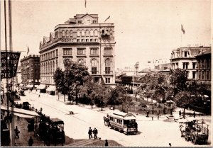 CONTINENTAL SIZE POSTCARD REPRODUCTION COOPER PARK AND UNION BUILDING c. 1893