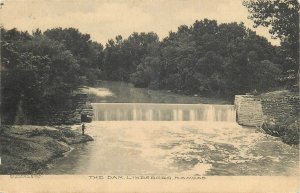 1907 Lindsborg Kansas The Dam Bethany Book & printing postcard 25-3794