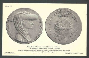 Ca 1910 PPC Bronze Medal Don Inigo d'Avalos 2nd Marquis Of Pescara See Info