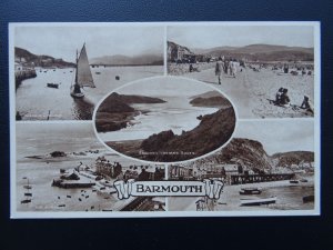 Wales BARMOUTH 5 Image Multiview c1950s Postcard