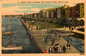 Boston, Massachusetts - Walking on the Beacon St. Esplanade from Harvard Bridge