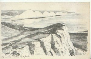 Sussex Postcard - The Seven Sisters - Seaford - Pencil Sketch - Ref TZ9464