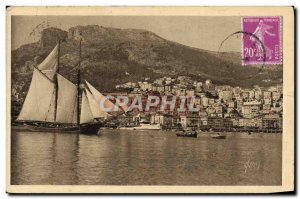 Old Postcard Monte Carlo The bay boat