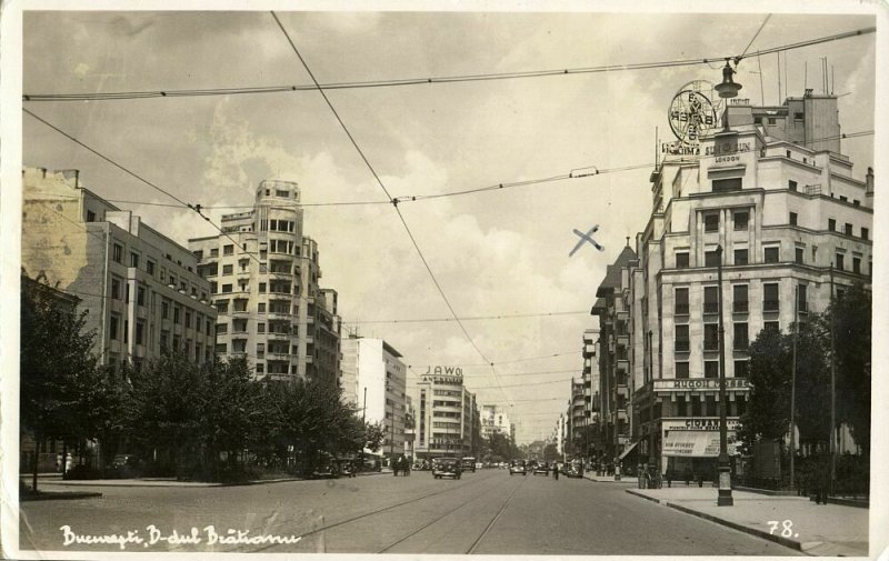 romania, BUCHAREST BUCURESTI, Bulevardul Ion C. Brătianu (1937) RPPC Postcard 