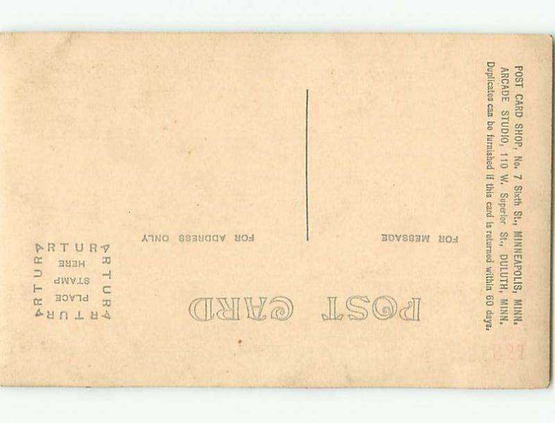 Pre1924 rppc THREE MEN ALL WEARING HATS AT STUDIO Duluth Or Minneapolis MN r6915