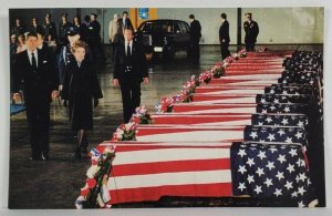 Nancy & President Reagan with Caskets of Soldiers Killed in Beirut Postcard S8