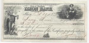 Bank Deposit Receipt Ilion Bank 1863, Ephemera