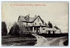 1909 Ex-Gov. Garcelon's Residence Exterior House Lewiston Maine Vintage Postcard